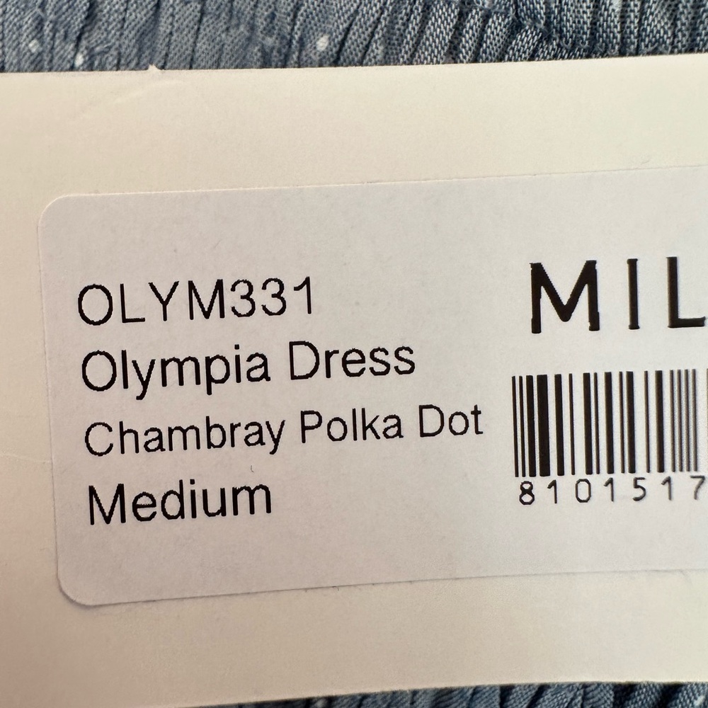NEW Mille Olympia Dress. Chambray polka dot. M. NWT. - Picture 9 of 10